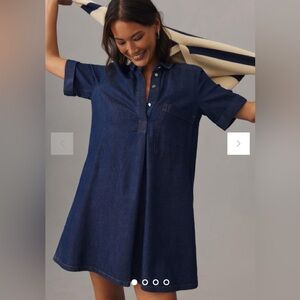 Anthropologie Pilcro Denim Utility Shirt Dress Anthropologie Size Large